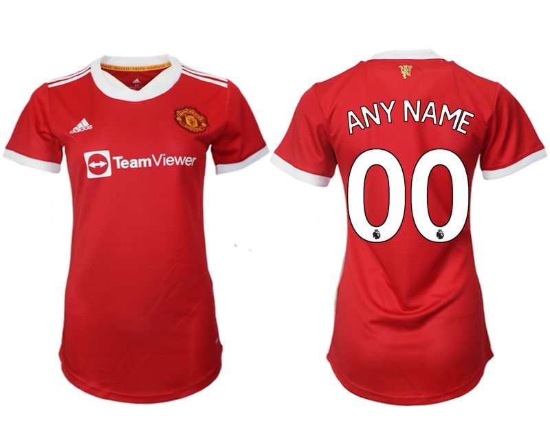 Women 2021-2022 Club Manchester United home aaa version red customized Soccer Jerseys->women soccer jersey->Women Jersey